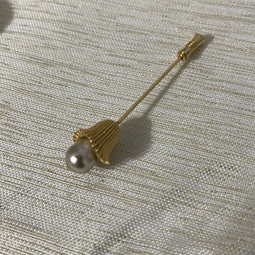 Vintage Fresh Water Pearl Stick Pin Brooch
